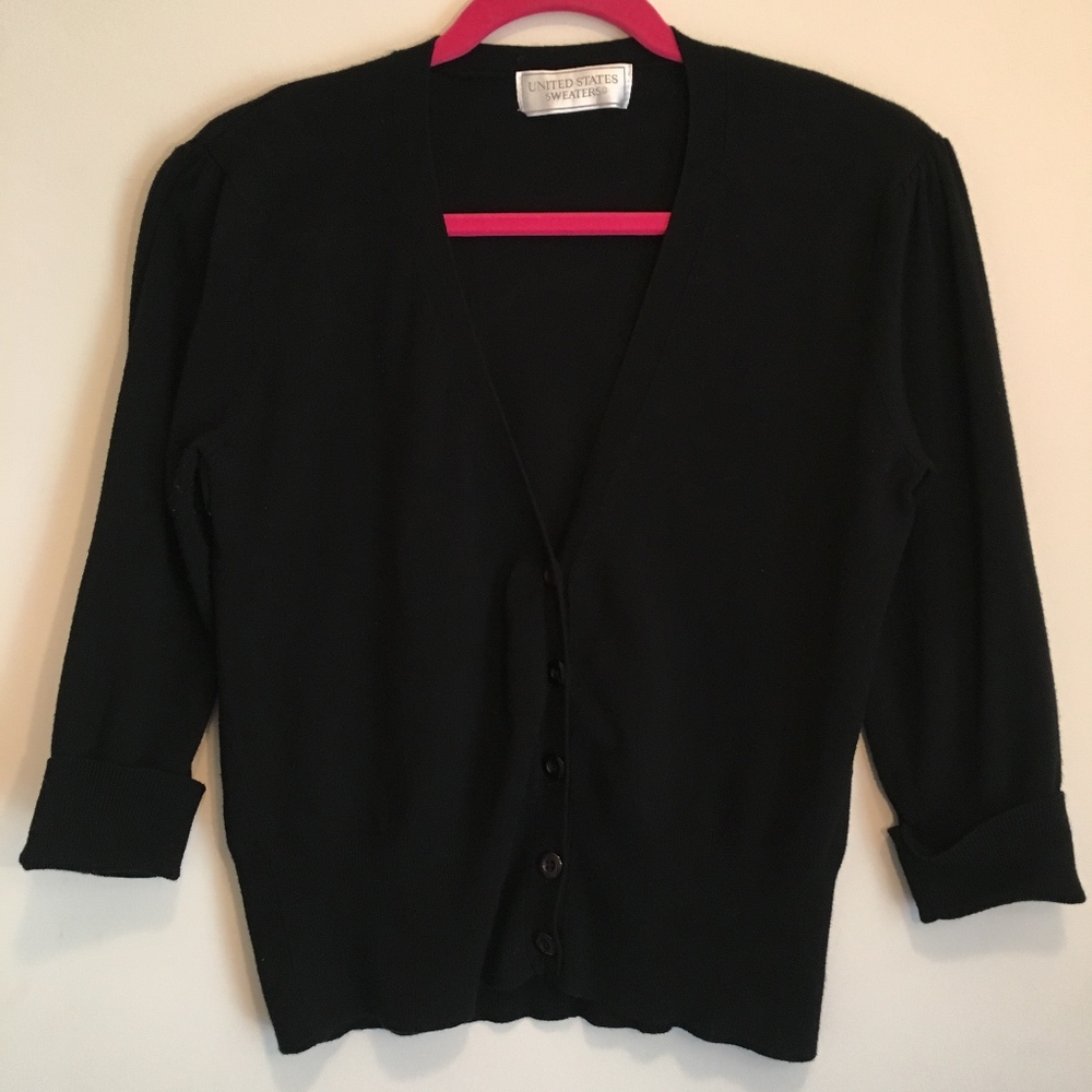 Cropped Black Cardigan